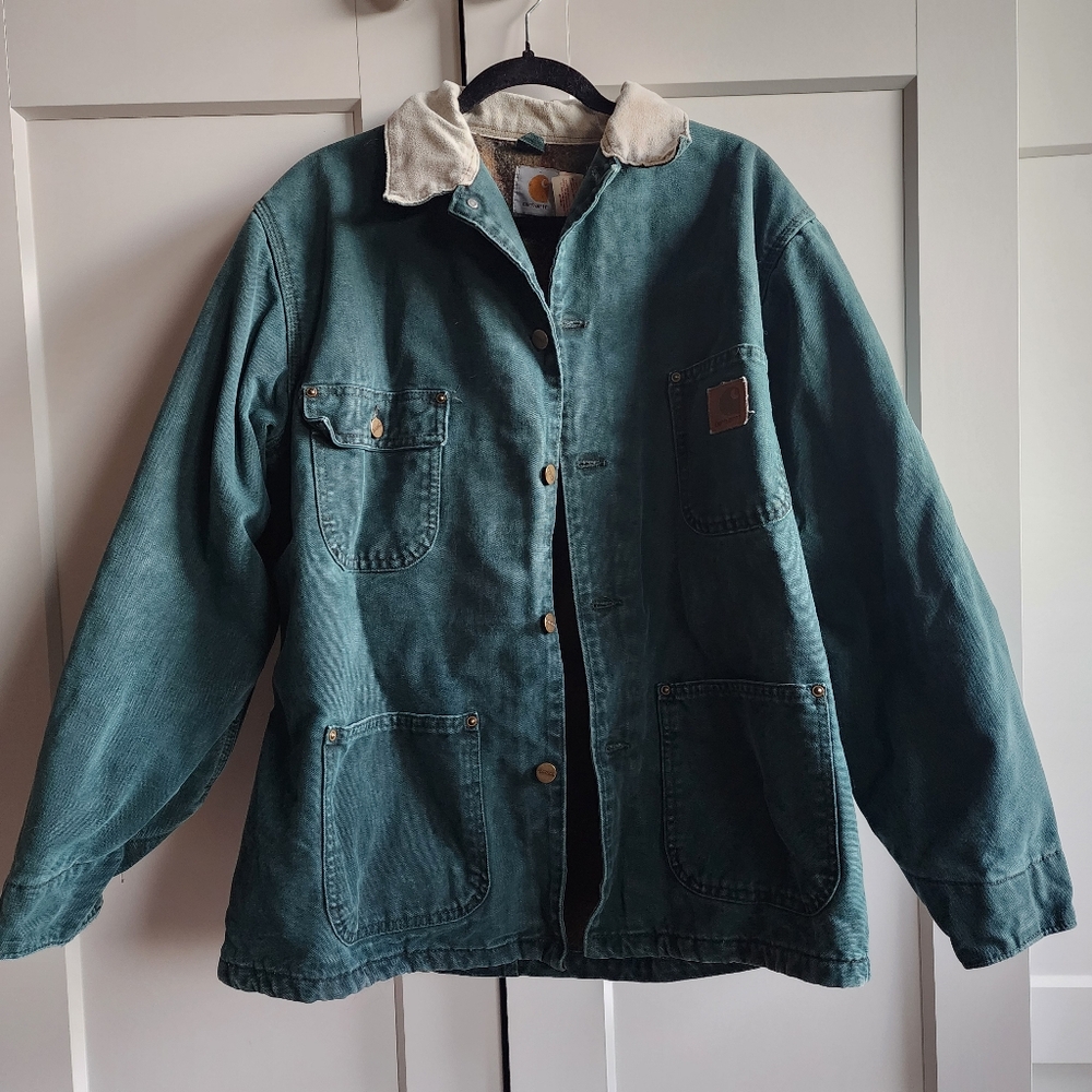 Vintage Carhartt Green Duck Canvas Chore Coat